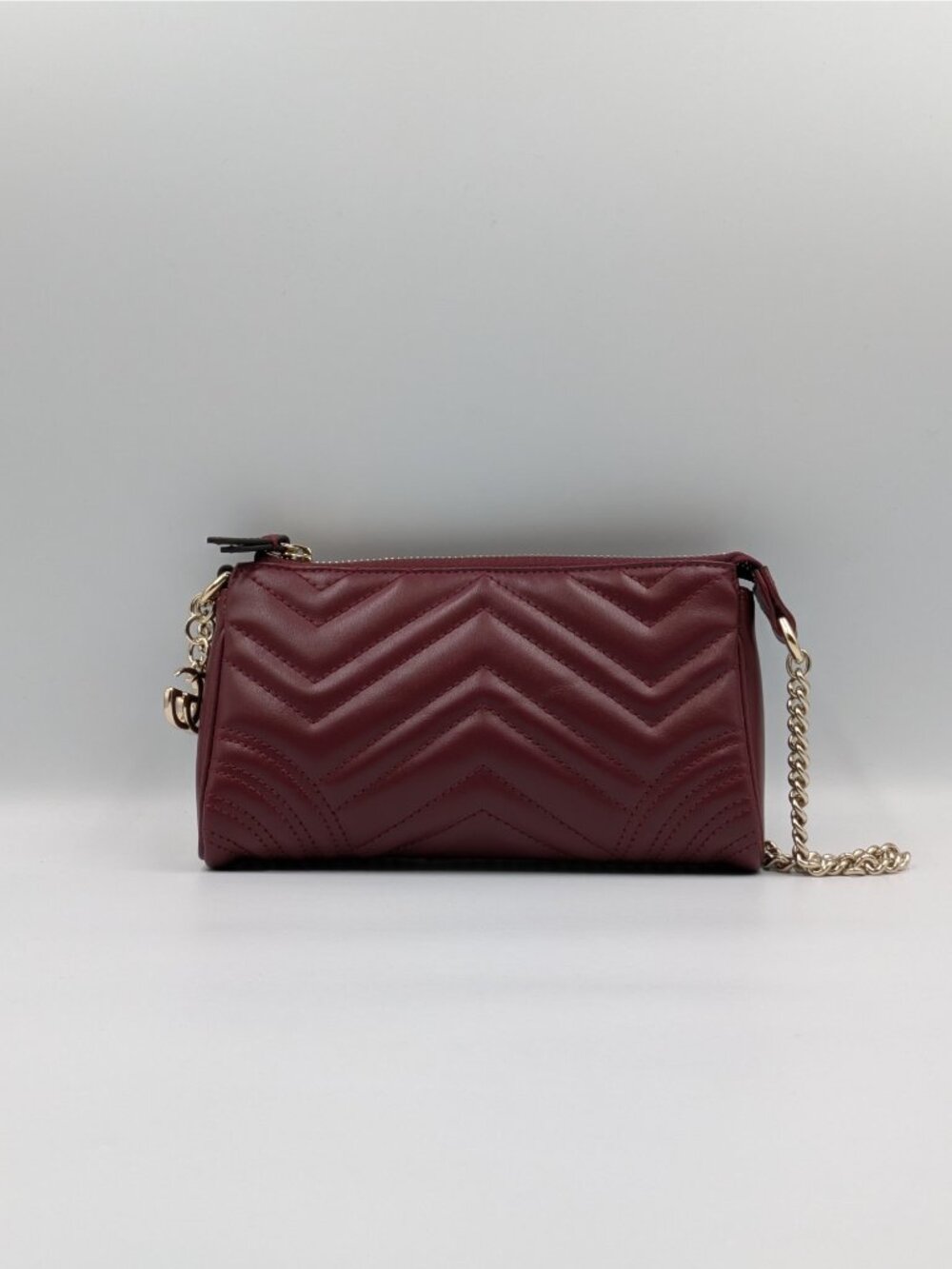 Gucci GG Marmont Matelassé Calfskin Small Chain Bag Rosso Ancora 847589 - Picture 2 of 11